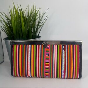 Colorful Striped‎ Clutch Bag Red, Pink, Lime Green, Blue, Purple, Orange Boho